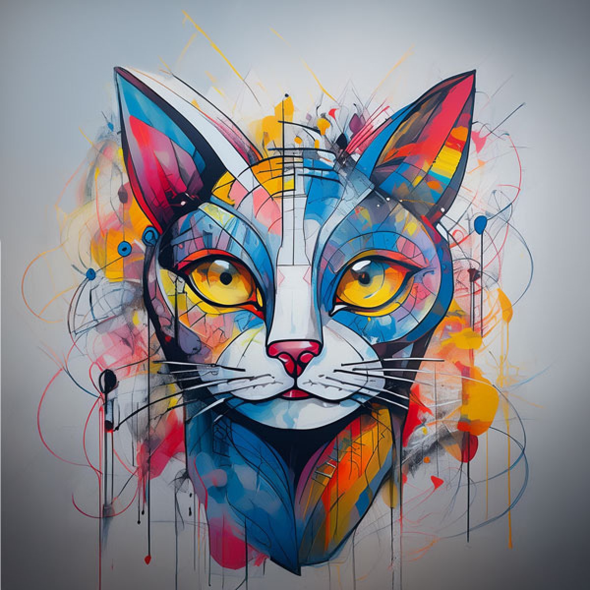 Velour Panel „Katze Modern Art 2“