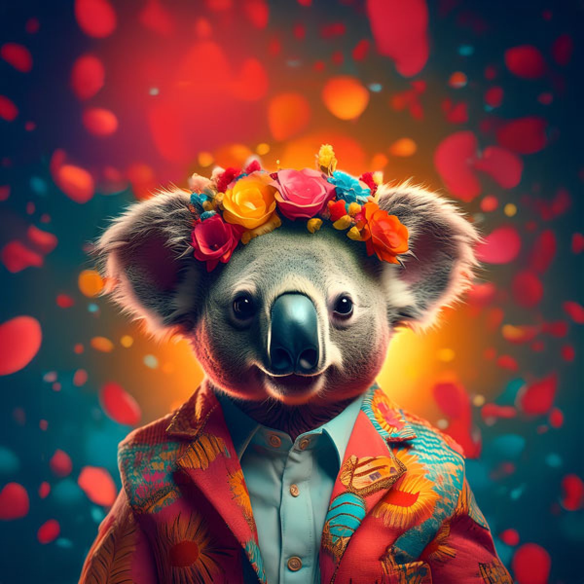 Velour Panel „Koala Tropisch“
