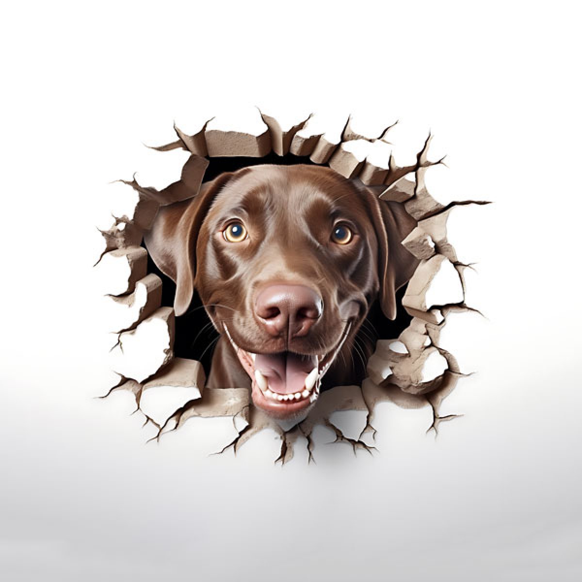 Velour Panel „durch die Wand „ Labrador“