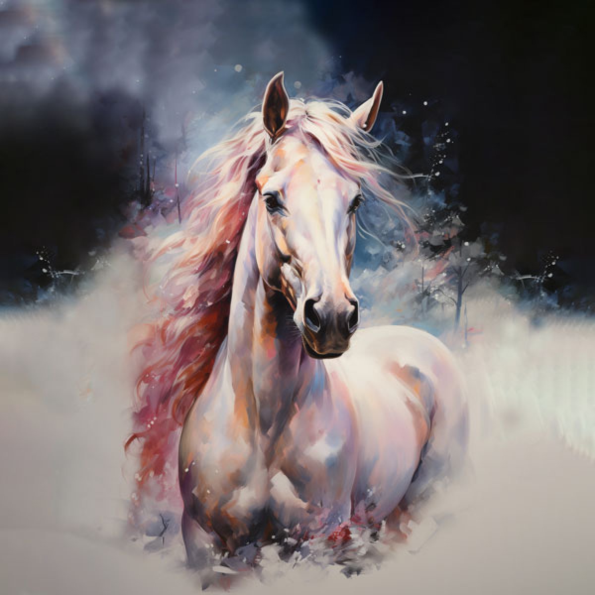 Velour Panel Pferd romantisch