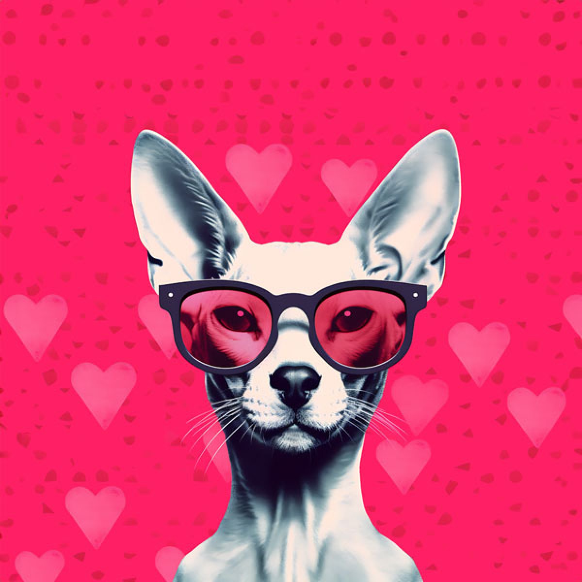 Velour Panel „ Think Pink“ Katze 3