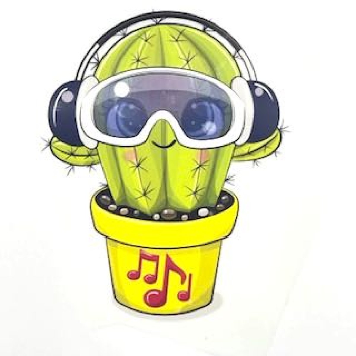Bügelbild M " Musik Kaktus"