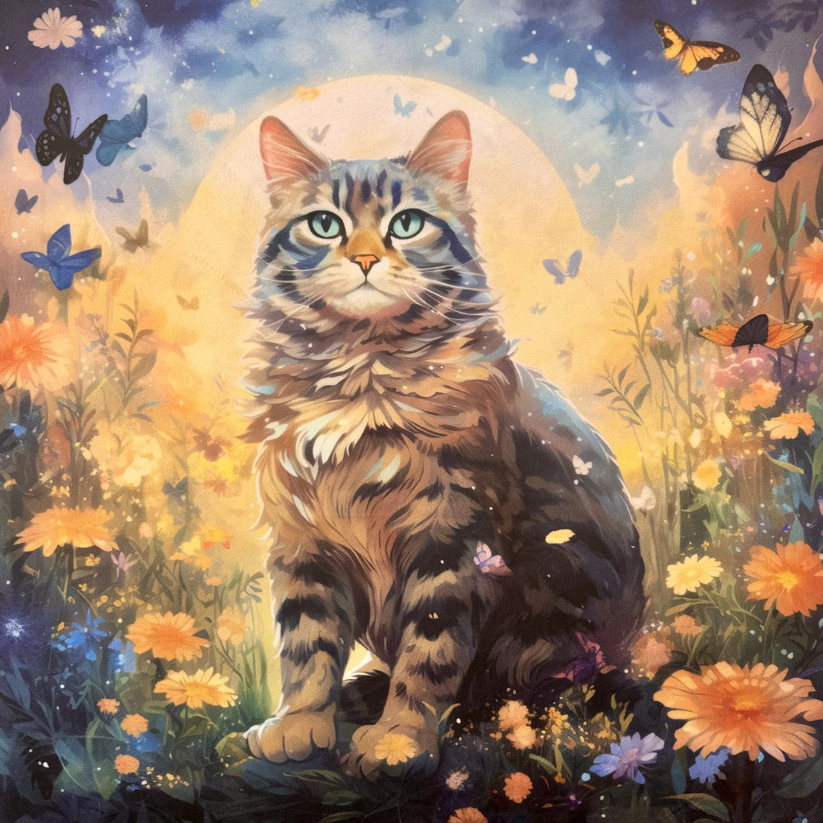 Samt Panel Katze am Morgen