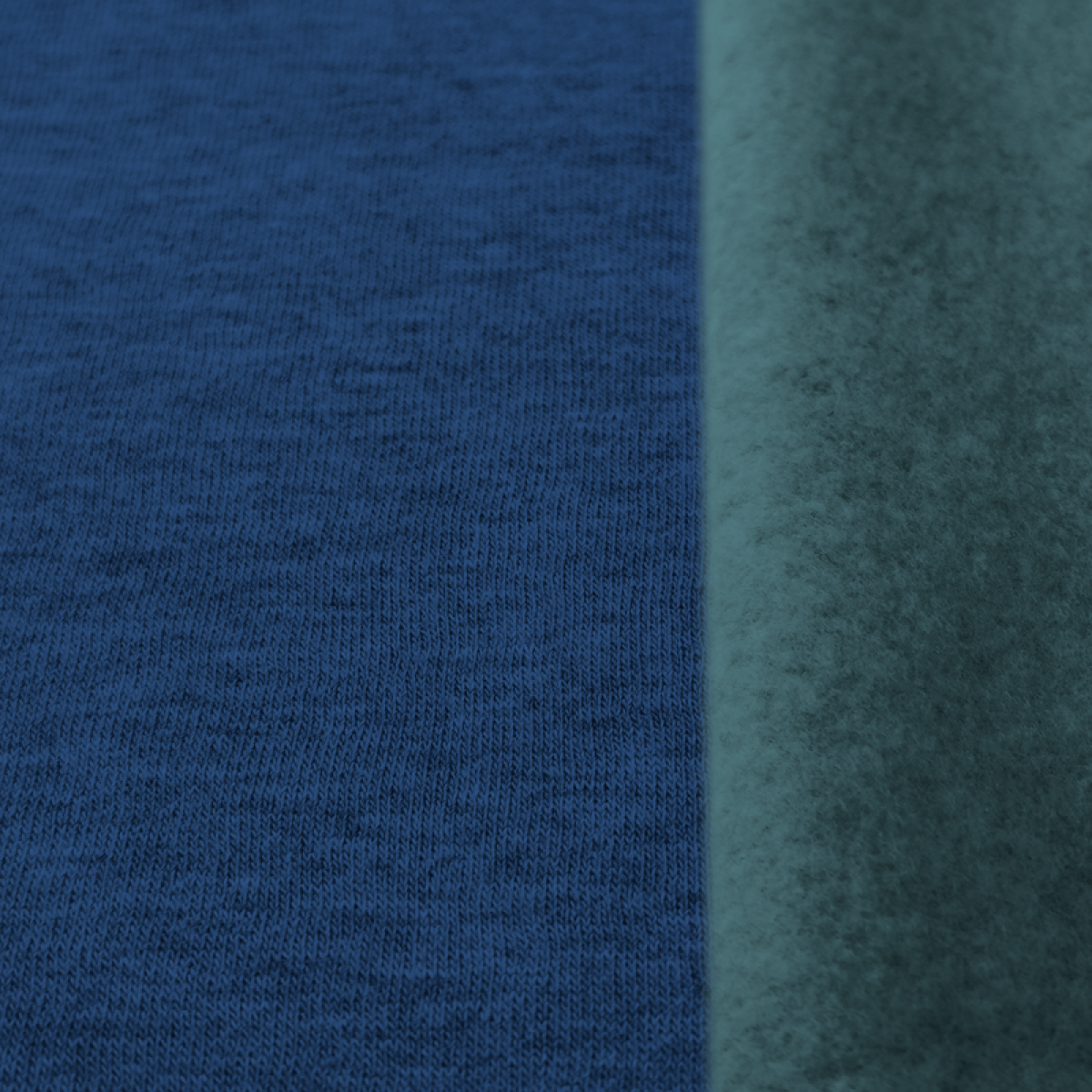 Wintersweat Uni Melange blau -Petrol