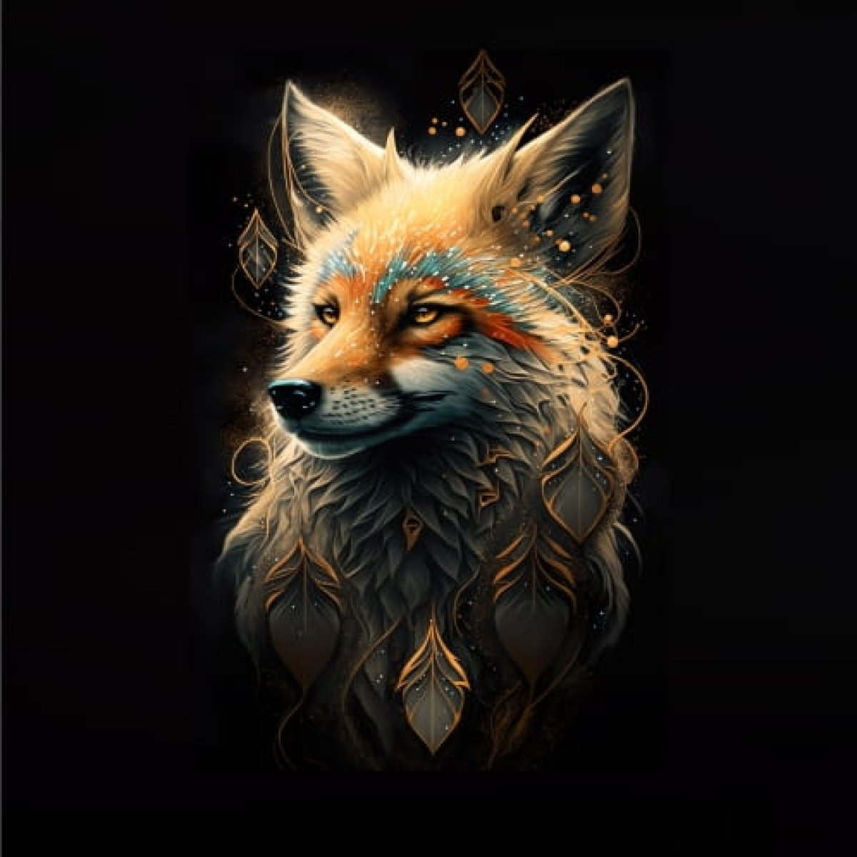 Panel 50 x 70 cm mystischer Fuchs