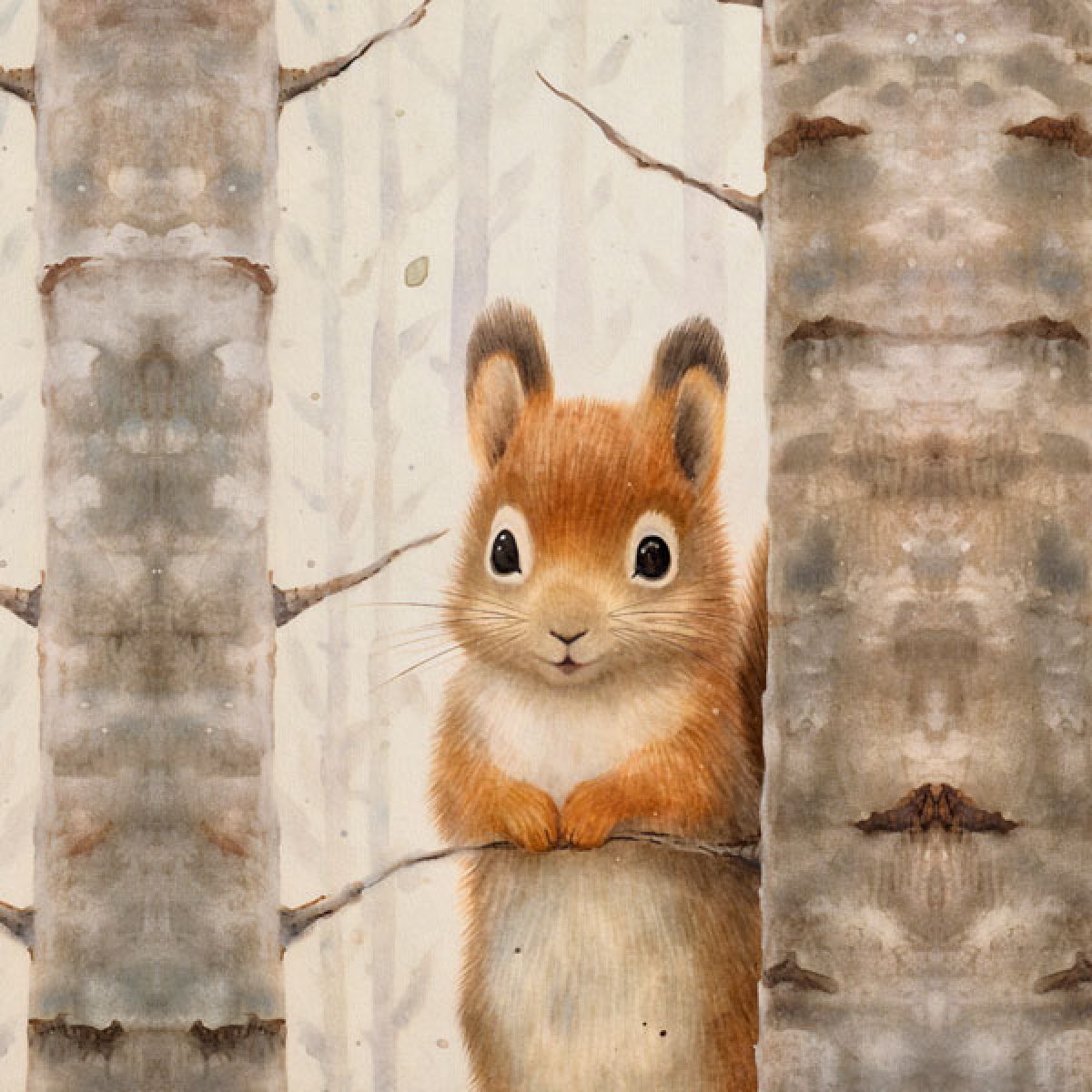 Samt-Panel "märchenhaft" Eichhörnchen