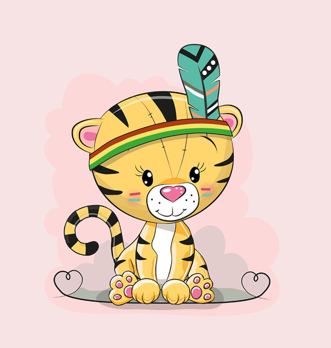 French Terry - Panel S Tiger als Indianer