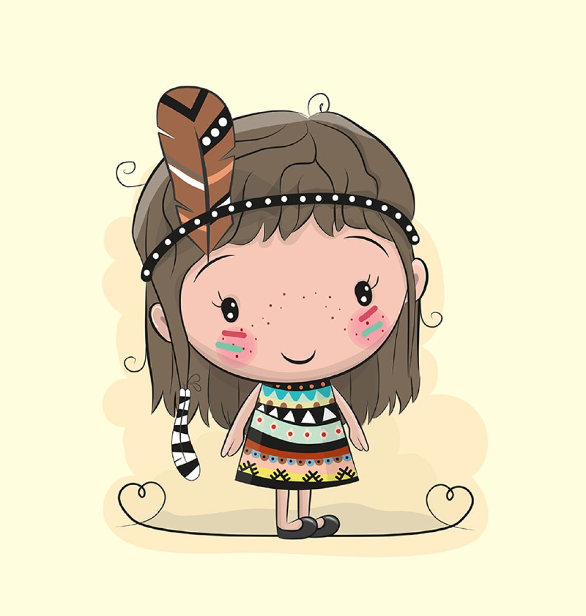 French Terry - Panel S Indianermädchen