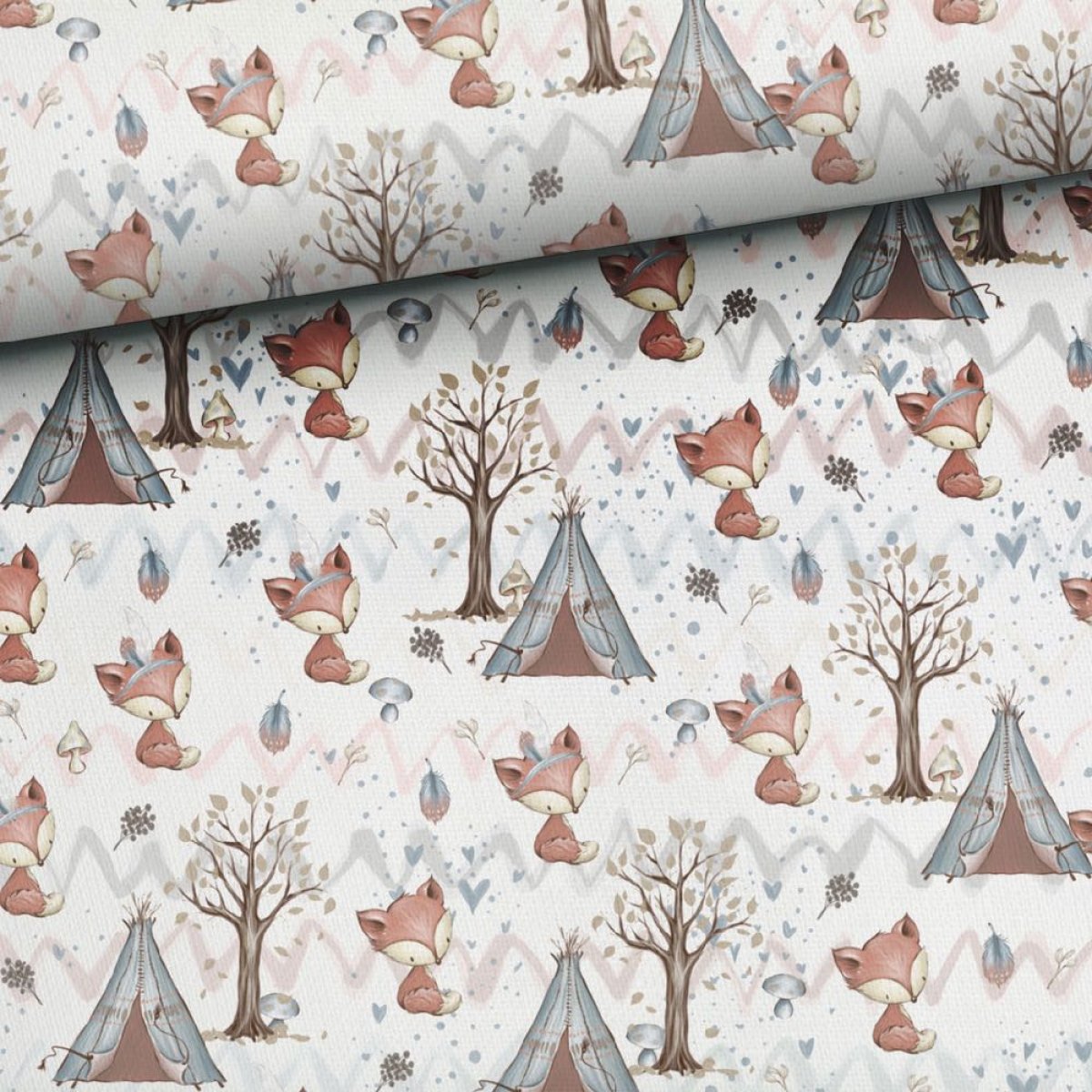 Baumwollstoff Boho Waldfreunde Fuchs