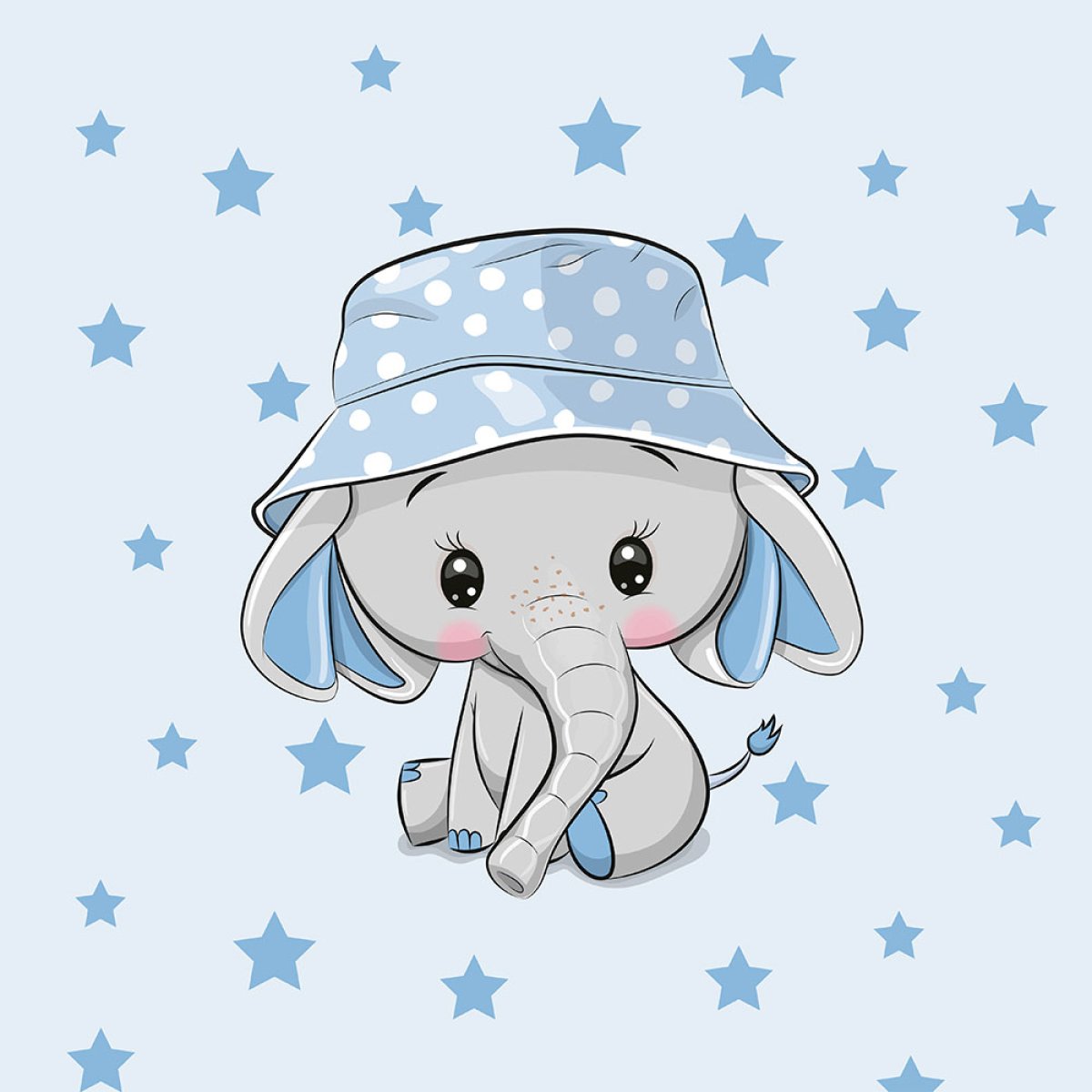 French Terry - Panel S Elefant mit Hut