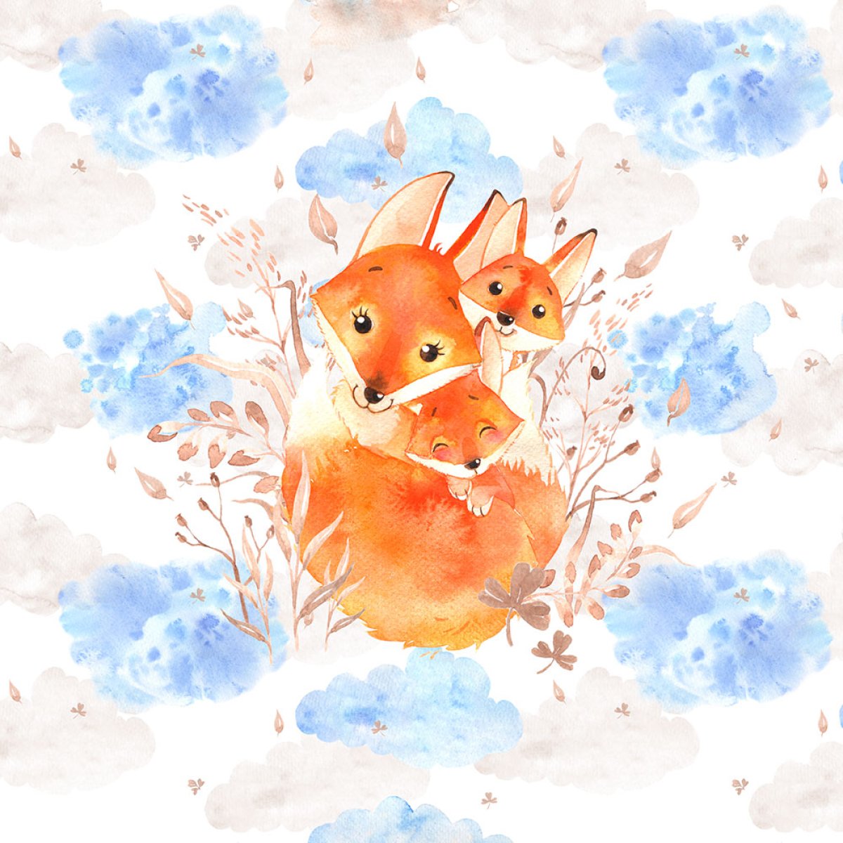 French Terry - Panel S Fuchsfamilie