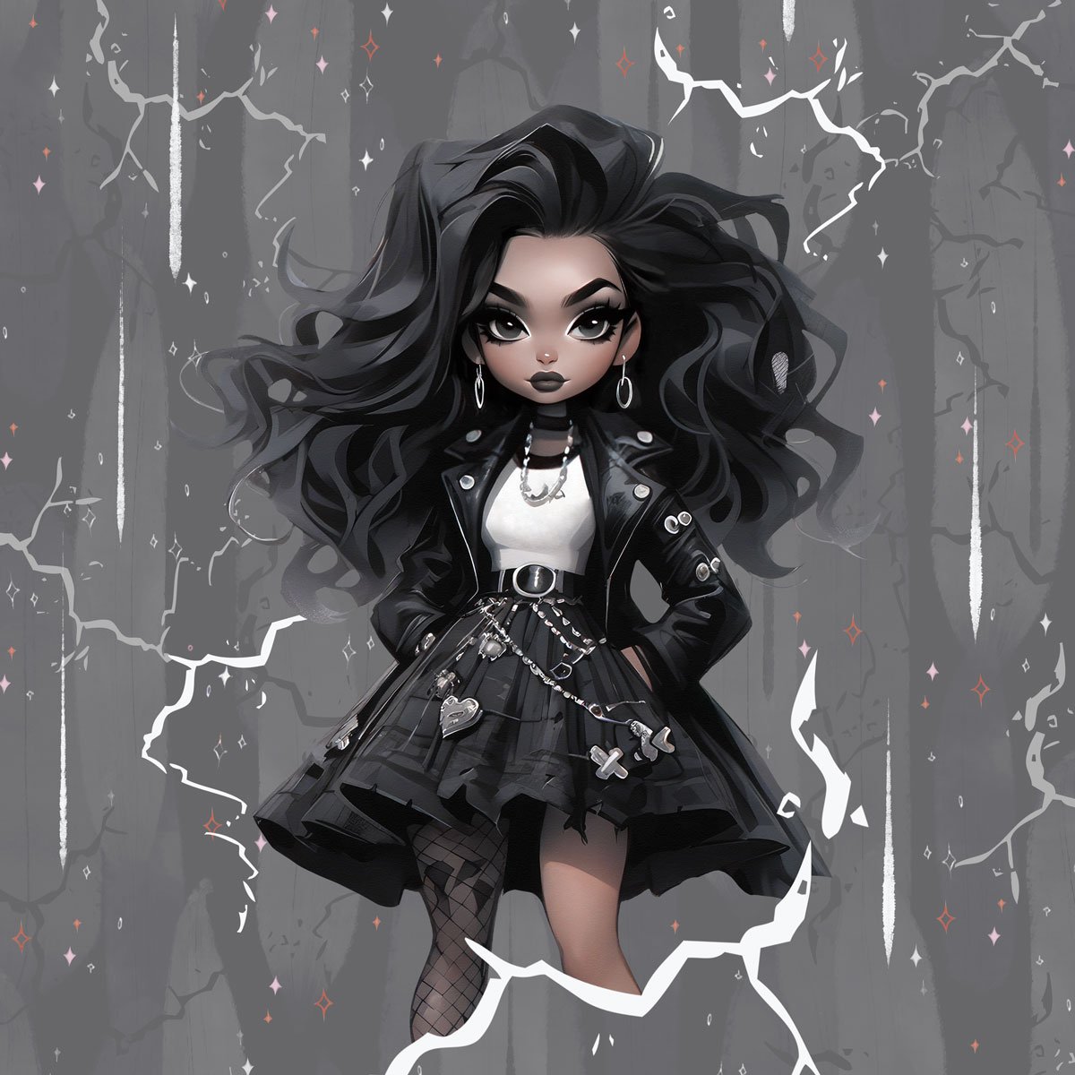 French Terry Panel Goth Girls - Ravenhair