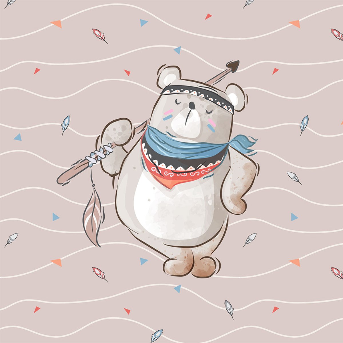 French Terry - Panel S Boho Bär