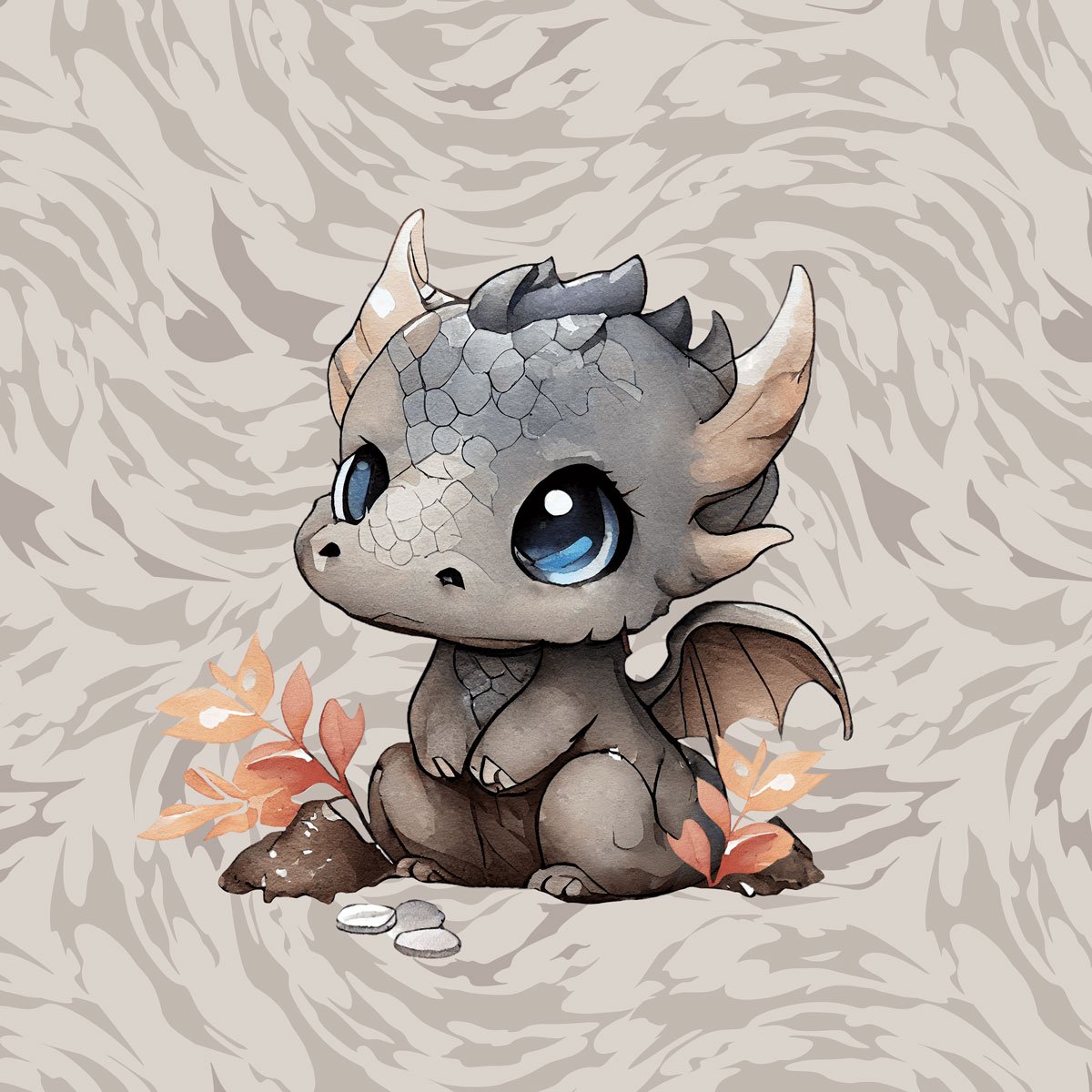 French Terry Panel kleine Drache - Smoki