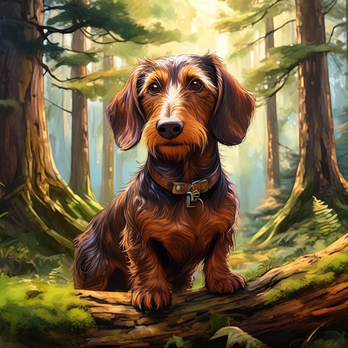 Velour Panel Dackel "Herbert" braun