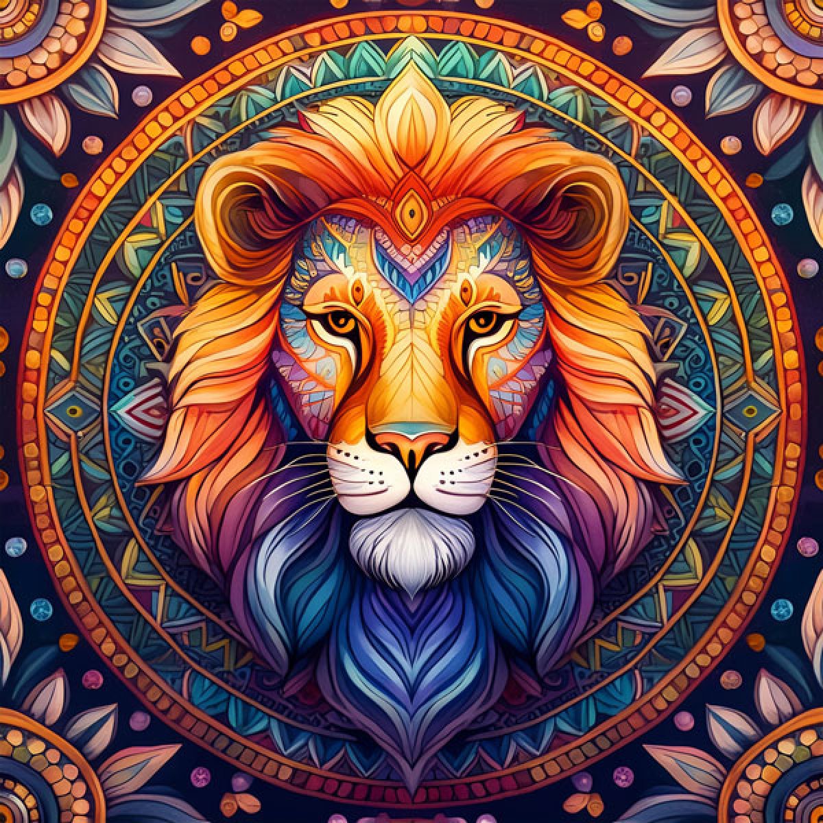 Velour Panel Mandala "Löwe"