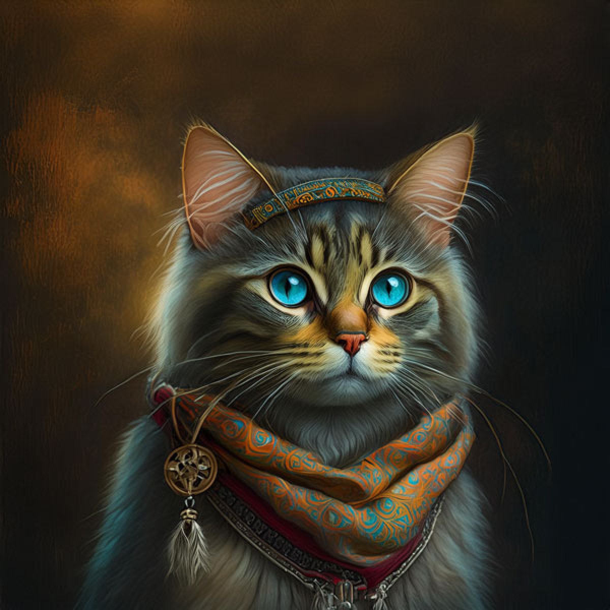 Velour Panel Katze „Boho 8“