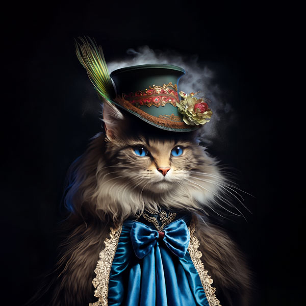 Samt Panel "Sir Cat Blue"