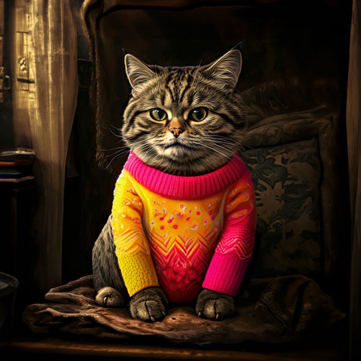 Samt Panel "Cat Pulli"