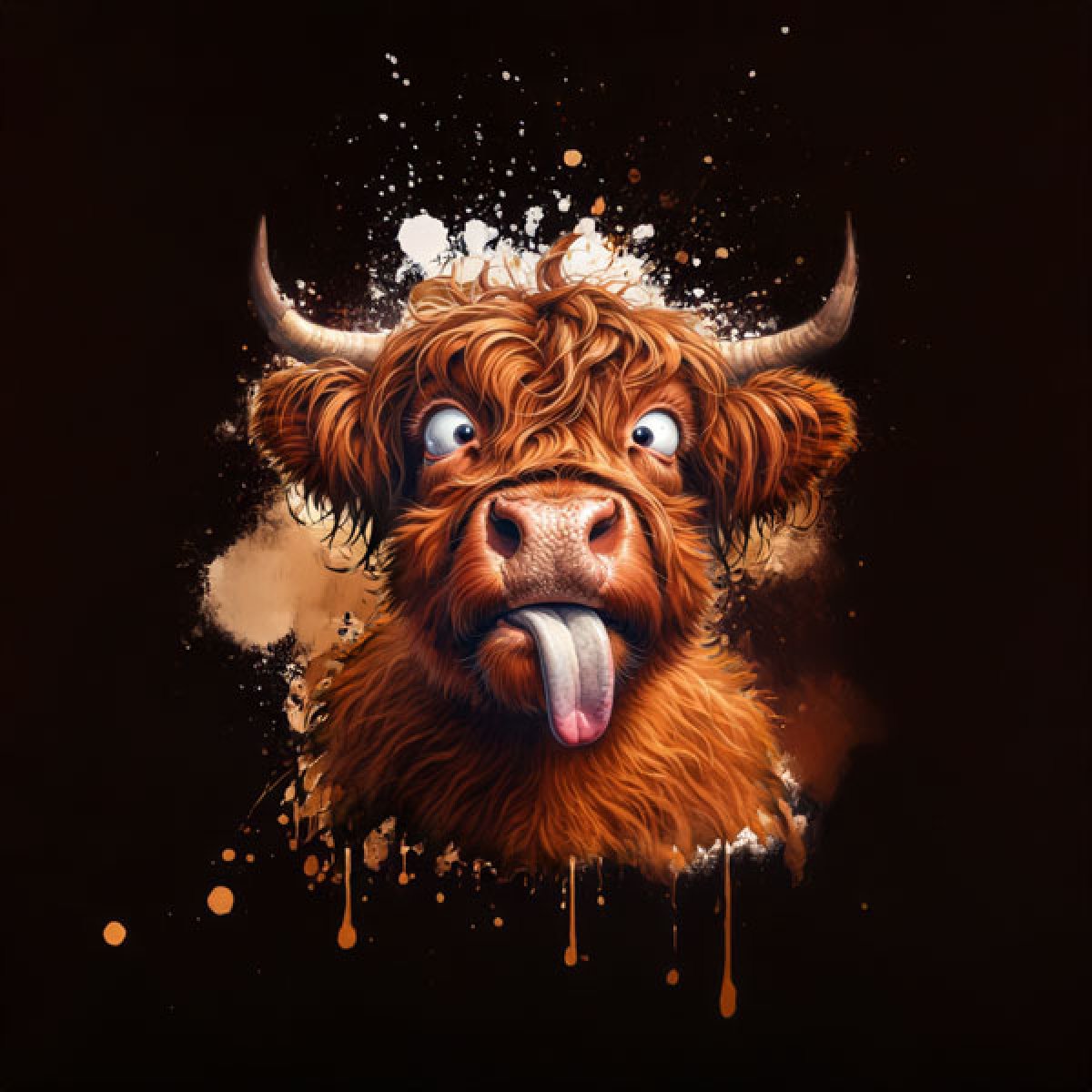 Samt-Panel lustige Kuh