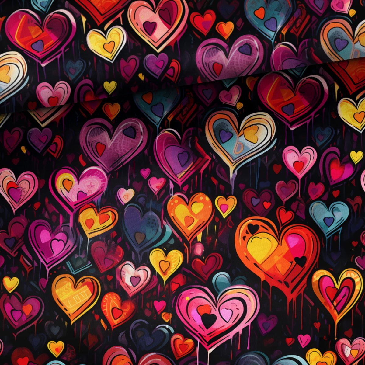 Baumwollstoff Herzen "Lots of Love"