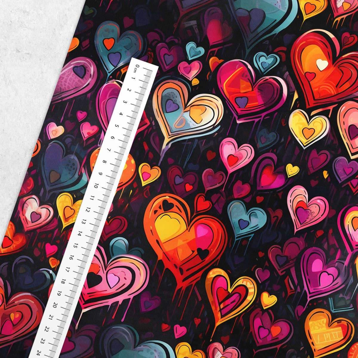 Baumwollstoff Herzen "Lots of Love"