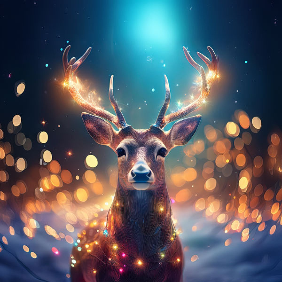 Samt Panel magischer Hirsch "Lichter"