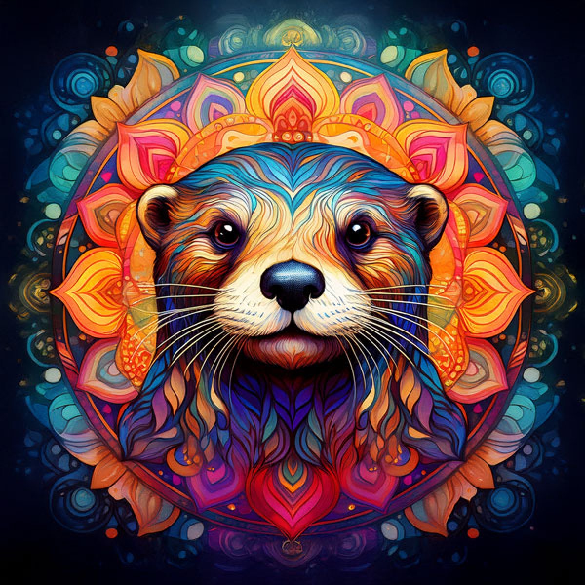 Samt Panel Mandala Otter