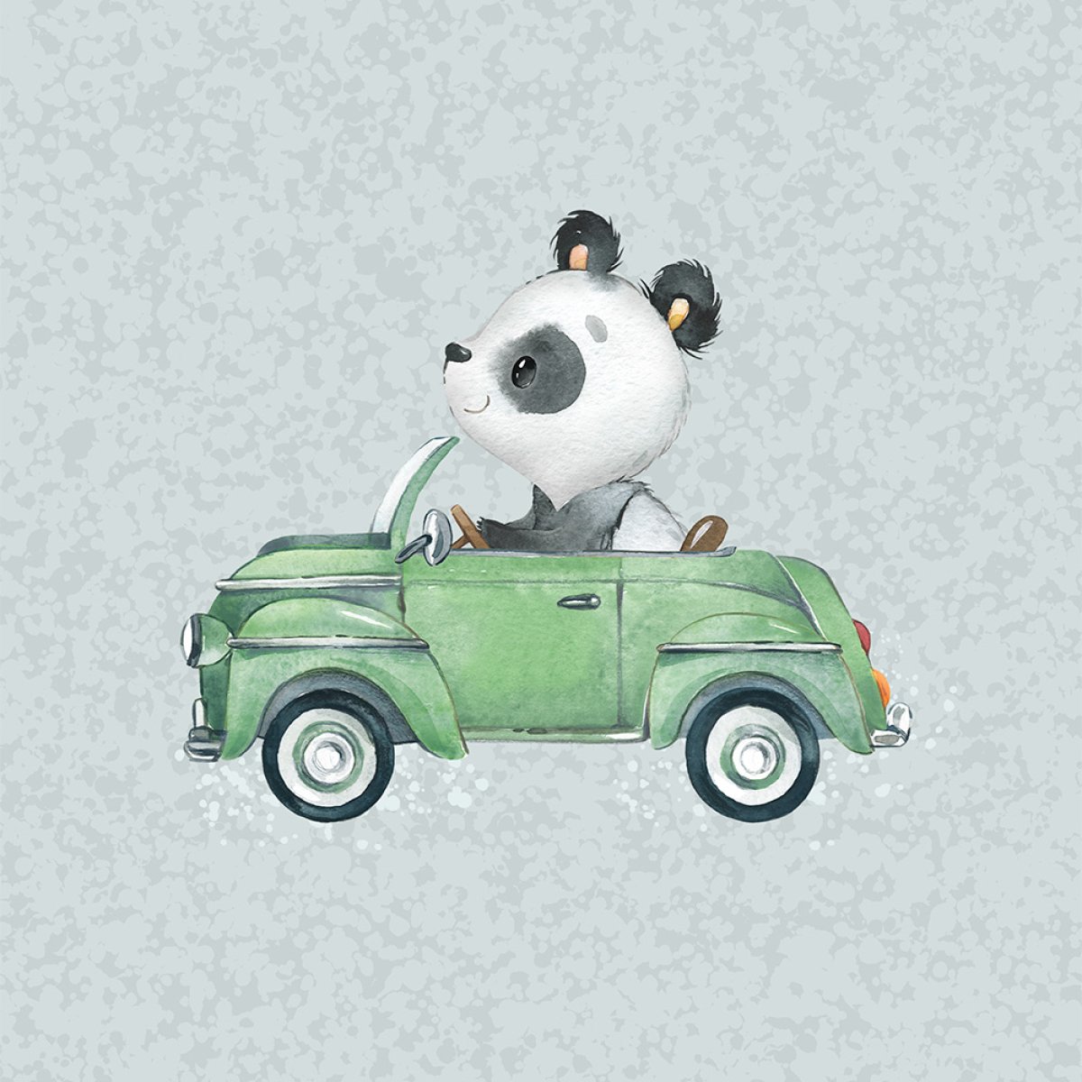 French Terry Panel "On the road" Panda