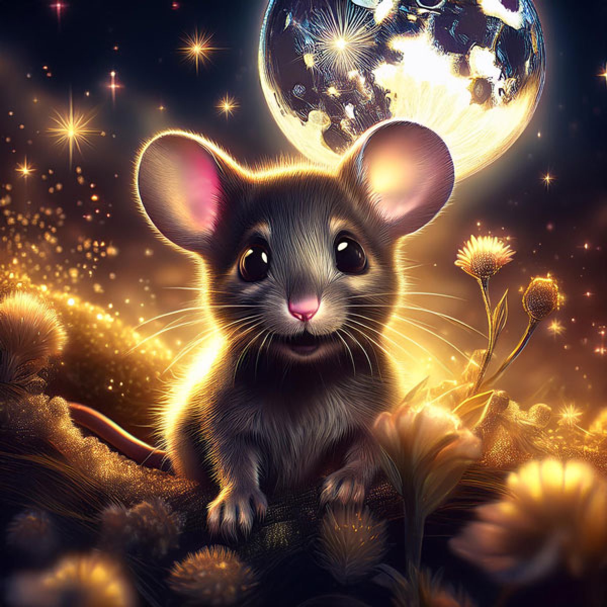 Velour Panel Mondbild Maus