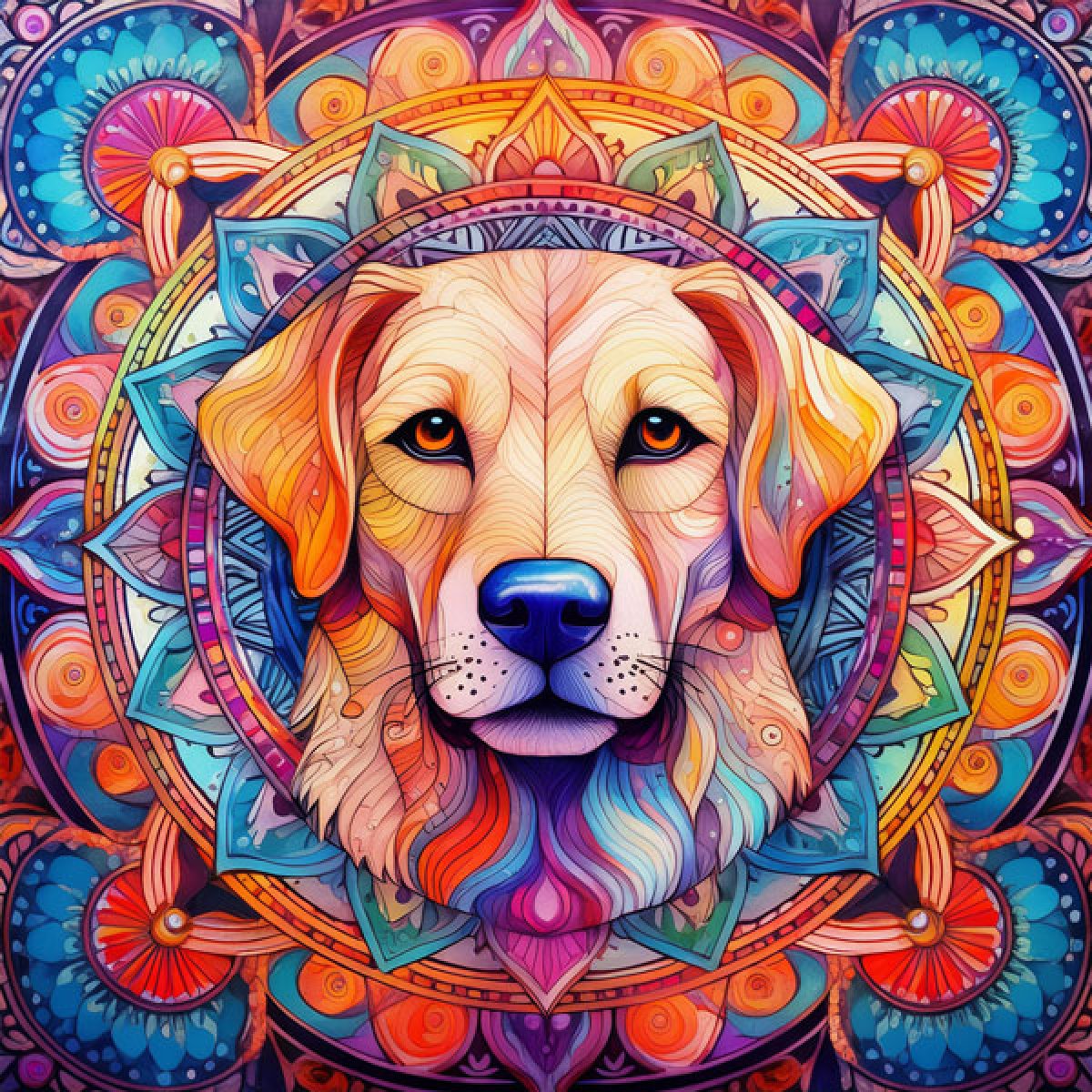 Velour Panel Mandala "Labrador"