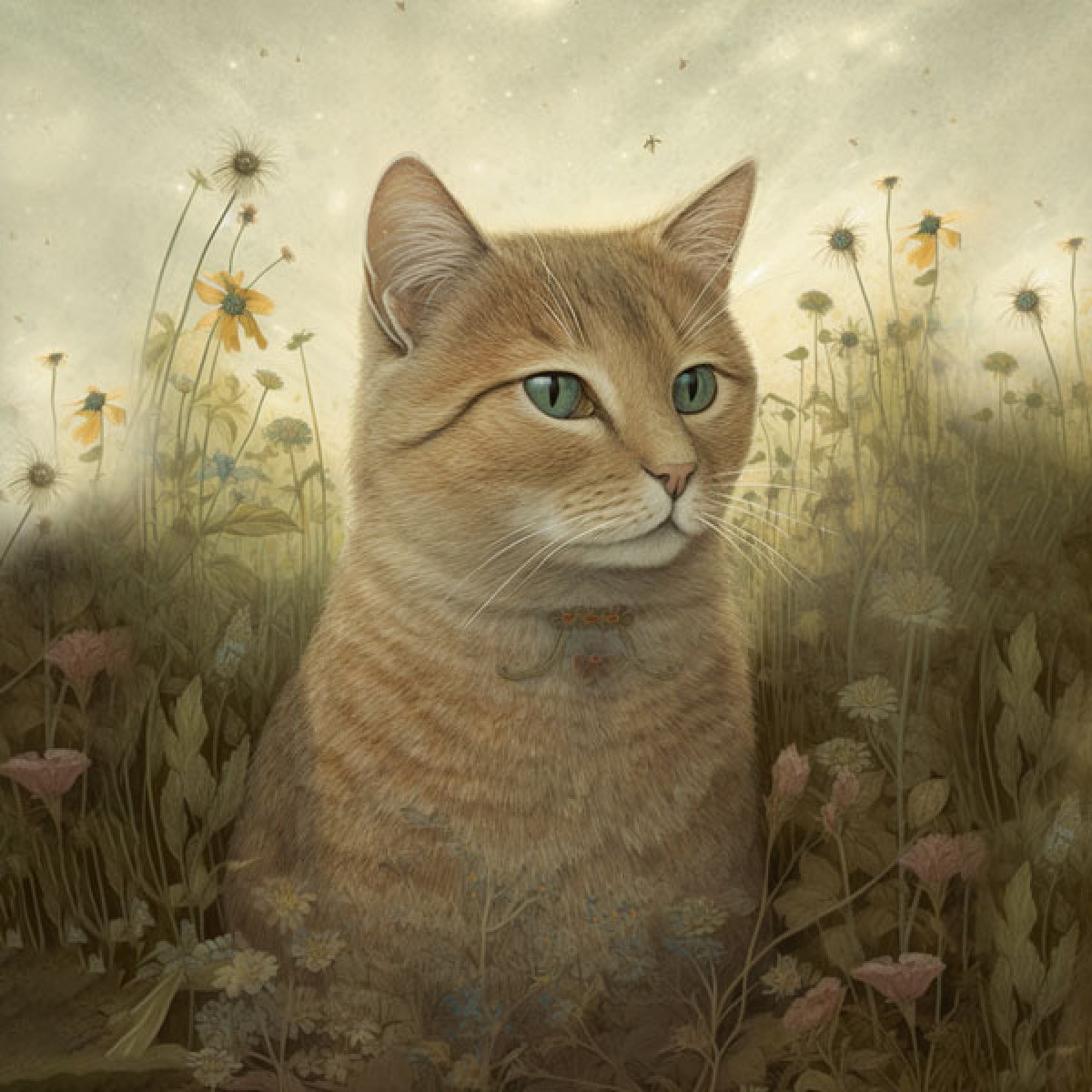 Velour Panel gelbe Katze