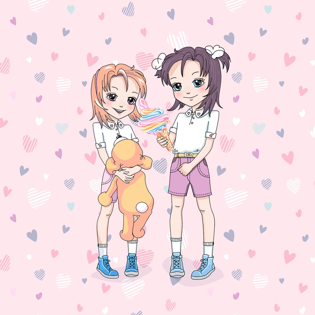 French Terry - Panel S Little Teens - Sister pink