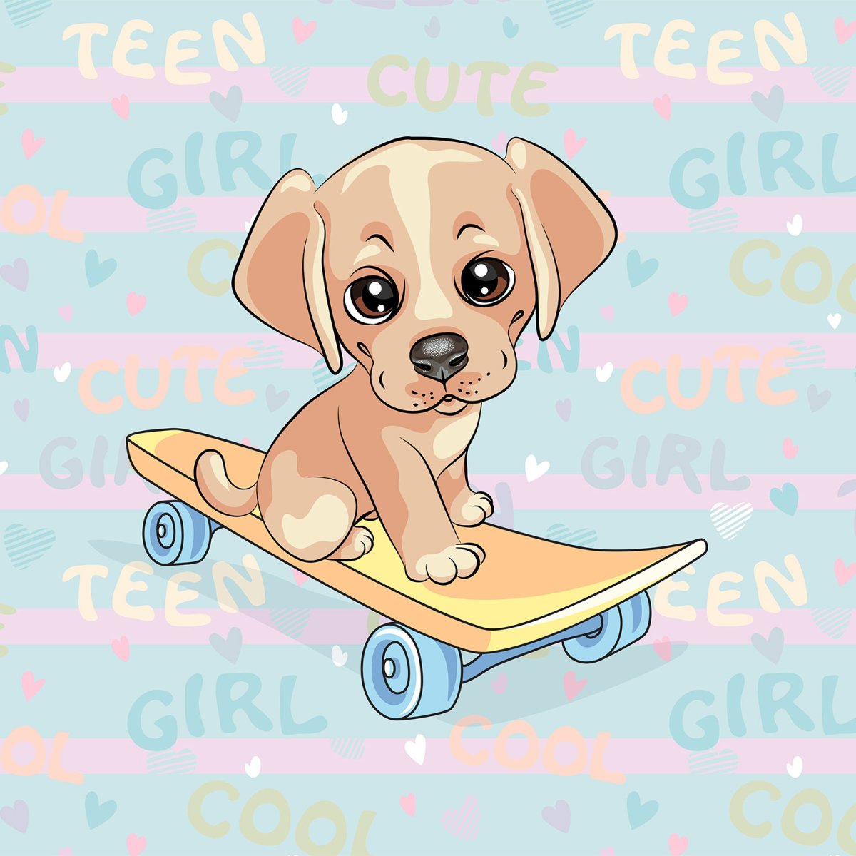 French Terry - Panel S Little Teens - Skater Dog