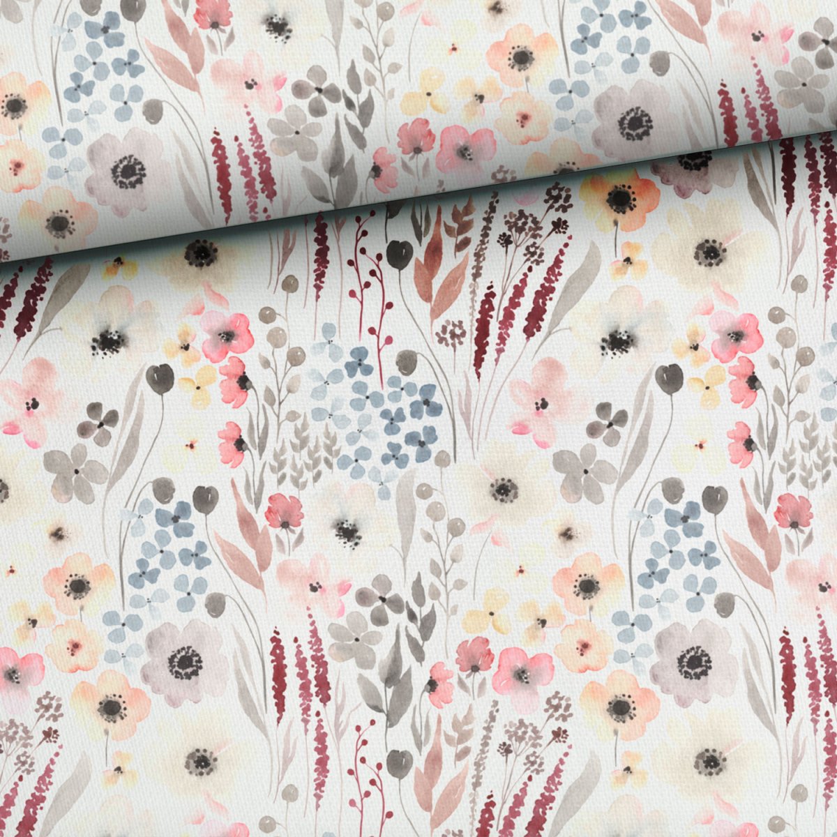 French Terry Pastellblümchen