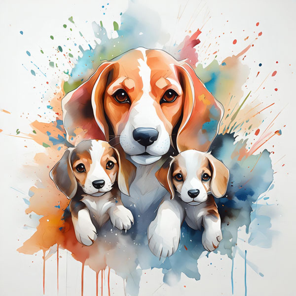 Velour Panel Beagle Mama