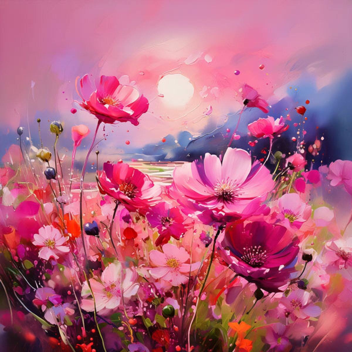 Samt-Panel Blumenlandschaft Schmuckkörbchen