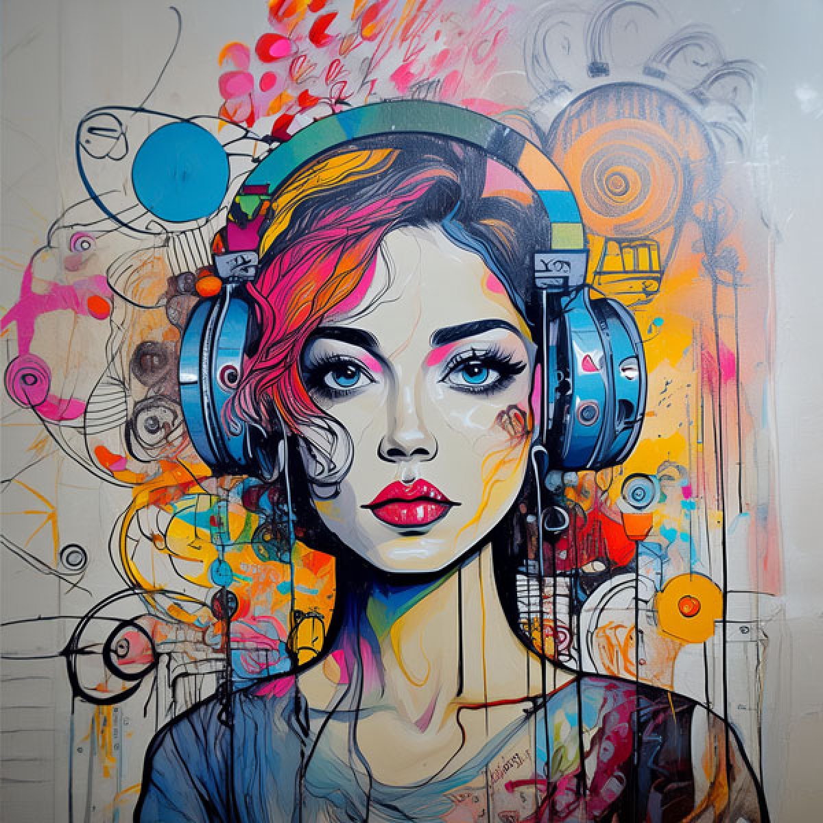 Samt-Panel Frau "Modern Art 3"