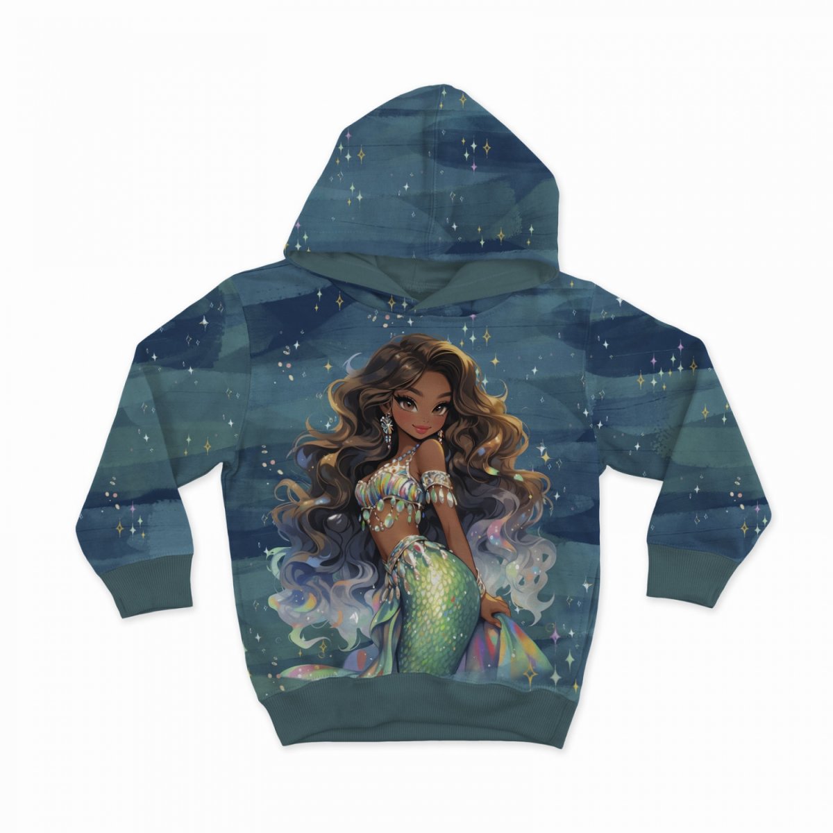 French Terry Panel Glamour Meerjungfrau "darkwater"