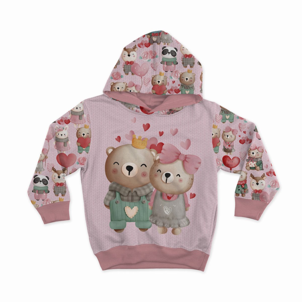 French Terry "Happy Valentine Bears" Kombi