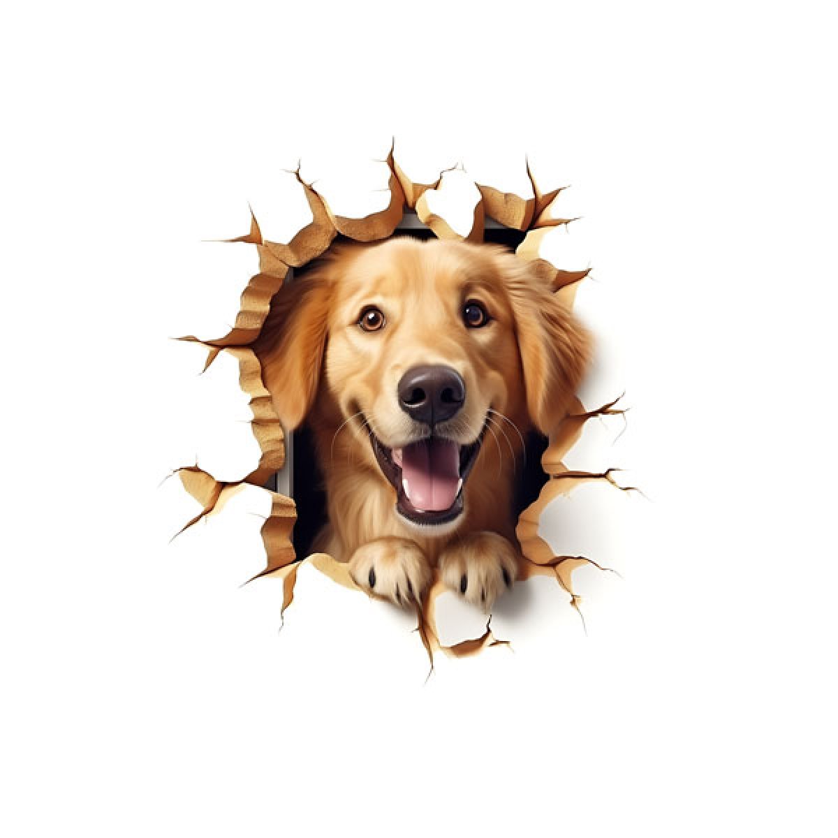 Panel "durch die Wand - Golden-Retriever"