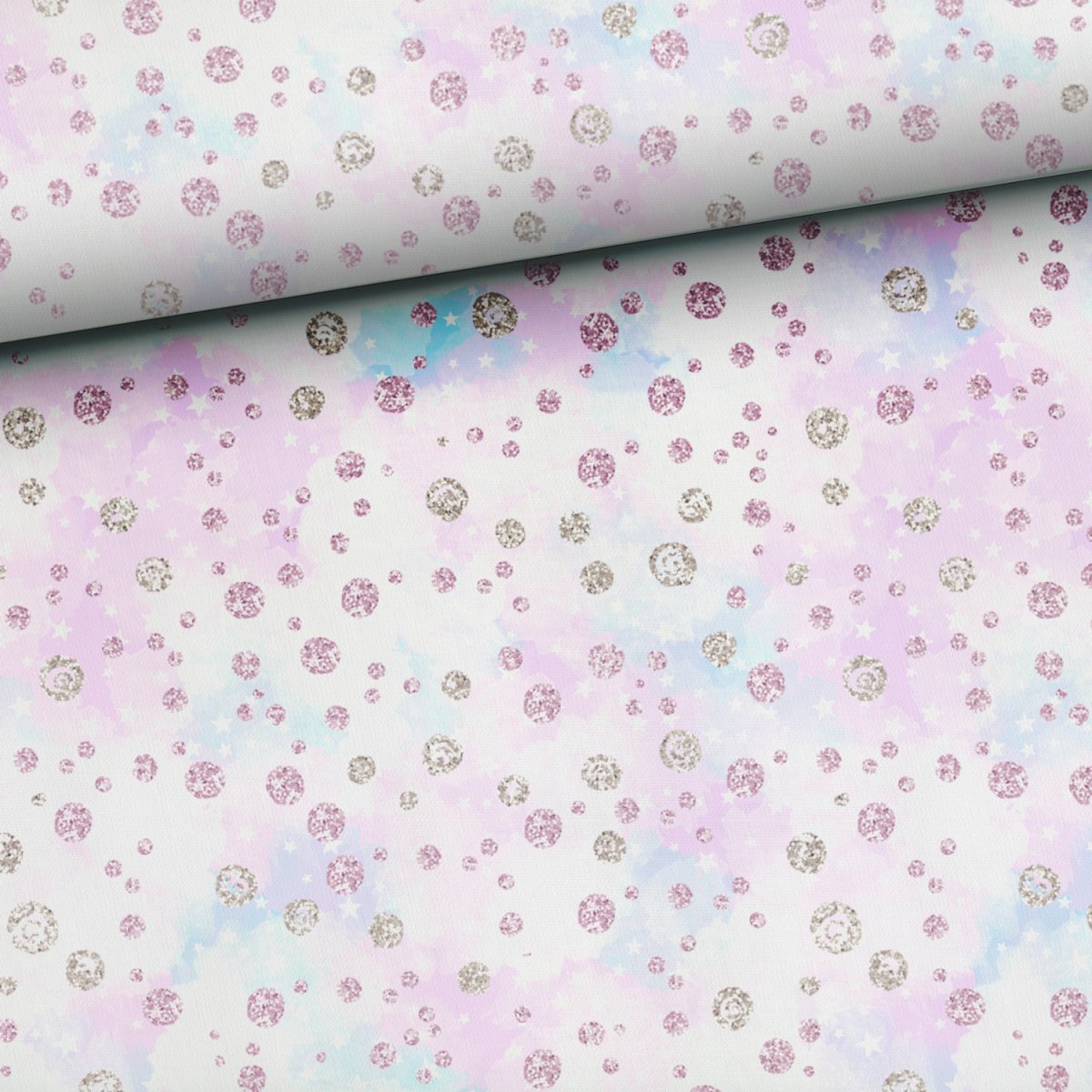 French Terry Mädchen Glitzer Punkte Kombi