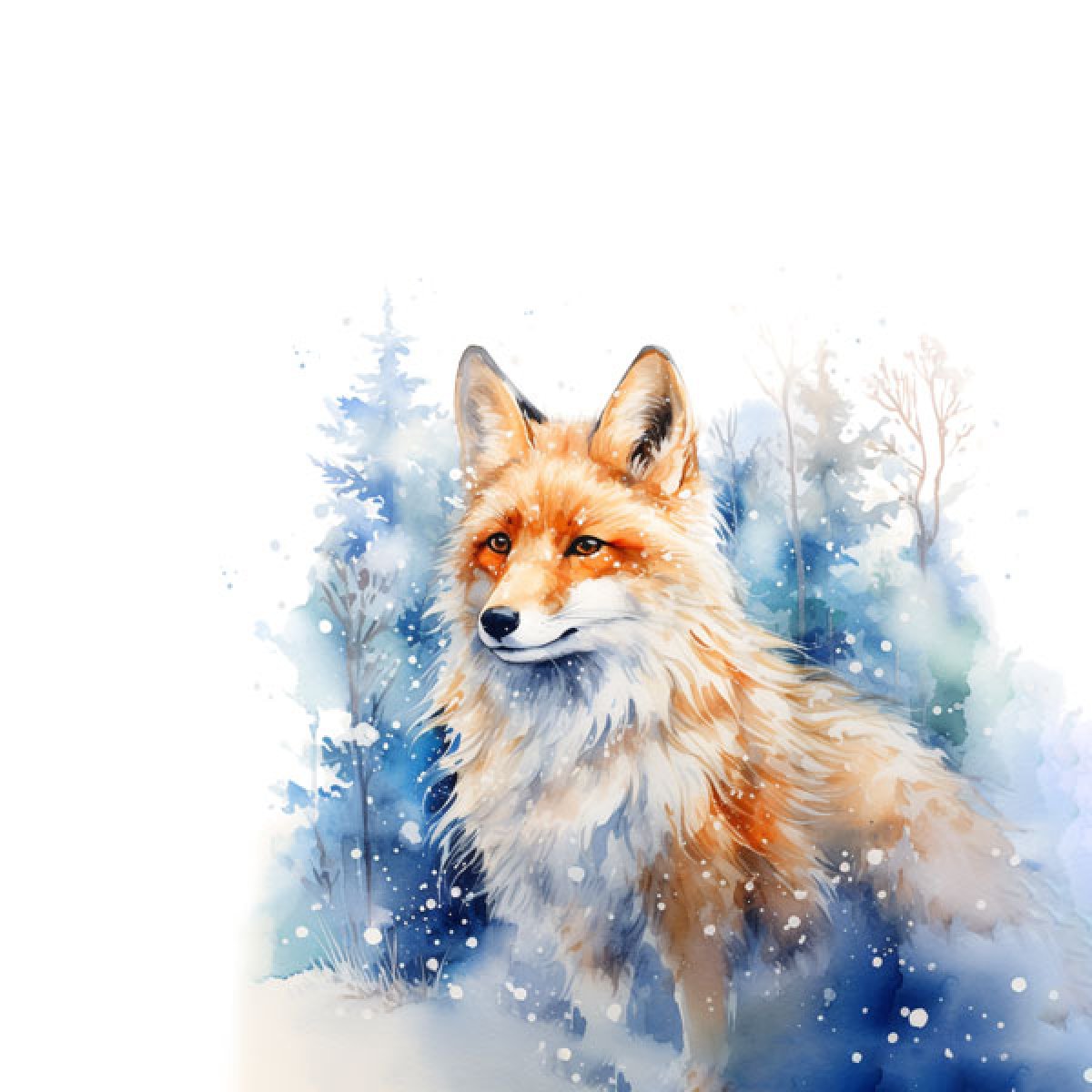 Panel "Winter Fuchs 1" 65 x 65 cm Sweat