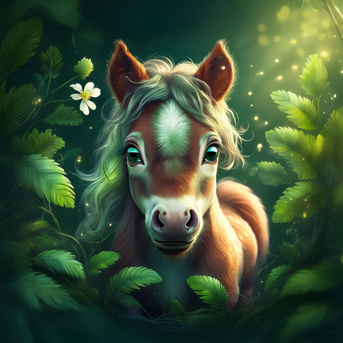 Samt-Panel Dschungelblick Pony