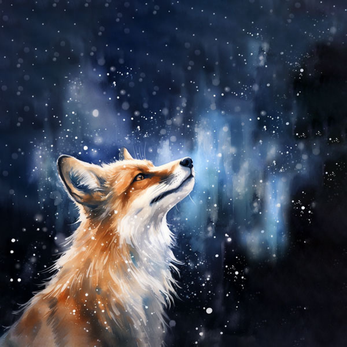 Samt-Panel Winter Fuchs 3