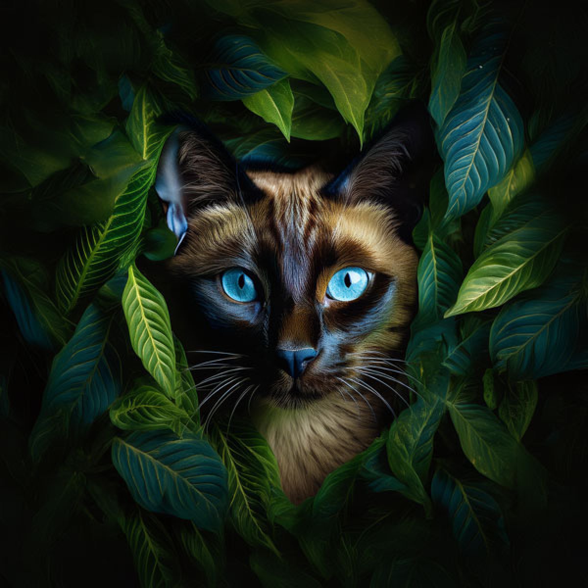 Velours-Panel "Siam" in Blätter