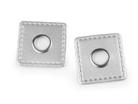 2 Ösen Patch 10mm Kunstleder silber