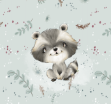 EP French Terry Panel - Woodland Waschbär