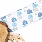 Baumwollstoff Elefantenparade blau