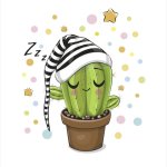 French Terry Panel - "Funny Cactus" - Schlafi Kaktus